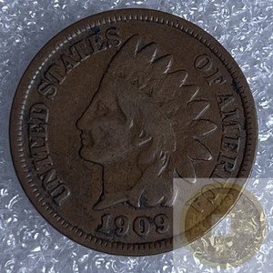 【铜匠收藏】1909美国印第安人酋长1美分老铜币特殊年份外国硬币