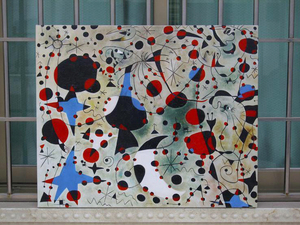 抽象装饰画超现实世界名画 米罗Joan Miro午夜和晨雨中夜莺的歌声