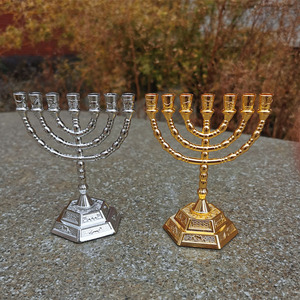 欧式7头金灯台金属蜡烛台摆件装饰品以色列旅游纪念品包邮
