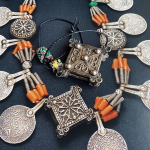 摩洛哥柏柏尔沙漠游牧护身符项链 民族老银吊坠 三毛 布格 撒哈拉