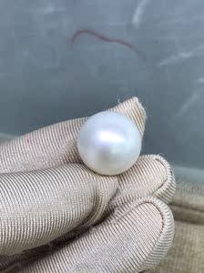 67@上新天然海水南洋伴色白珠裸珠15-16mm正圆大珍珠祼珠重5.3克