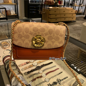 美国直邮coach蔻驰专柜新款复古老花小号parker单肩斜跨链条女包