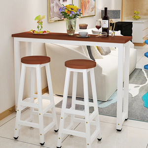 靠墙吧台桌家用客厅简约宜家隔断简易吧台桌椅组合咖