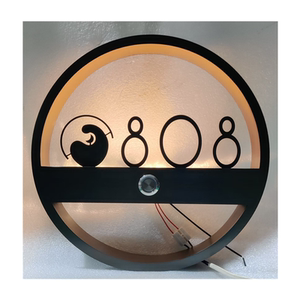 酒店电子门牌门铃酒店电子门显智能触摸开关圆形不锈钢门牌号定制