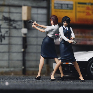 jcmart 1/64逮捕令日本女警关联inno多美卡警车小车人偶白模公仔