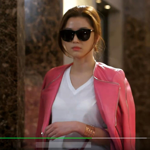 来自星星的你同款全智贤千颂伊粉红色pu皮衣外套女短款春秋季2022