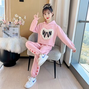 十一二三四五岁小学生六年级女孩春天穿的长袖衣服长裤子时尚套装