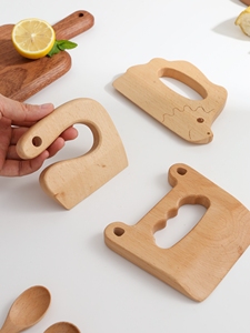 ins蒙氏mini厨房木质刀具儿童玩具水果木刀蔬菜榉木切切乐过家家