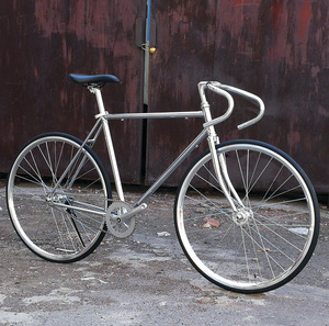 mettler/梅勒 电镀银死飞复古自行车 倒骑刹男女学生款整车竞速