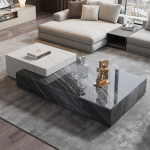 意式轻奢天然大理石茶几客厅家用佛山极简别墅高端大气豪华茶几