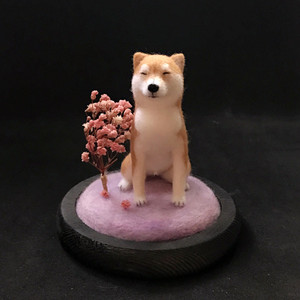 玩聚屋羊毛毡戳戳乐 仿真柴犬迷你成品现货 毛叔制手作