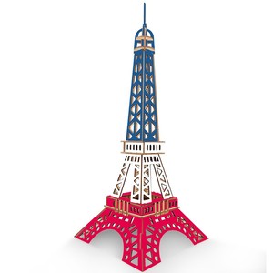 艾埃菲尔铁塔积木质建筑模型手工立体拼图玩具情人节三八礼物3diy