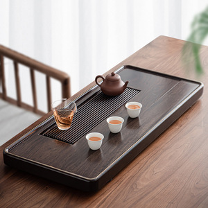 禅意新中式黑檀实木功夫茶盘家用客厅简约现代泡茶干泡台大号茶海