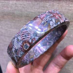 海百合手镯卡迪亚方镯款天然海洋化石奇石意境很美复古风一物一图