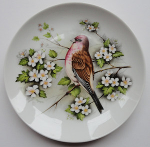 德国 kaiser 凯泽 鸟类系列之 红雀 挂盘  摆盘