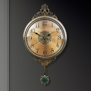 欧式静音钟表挂钟客厅个性创意复古时尚时钟美式家用艺术装饰挂表