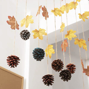 装饰品仿真松果天花板枫叶温馨吊饰果板布置教室挂饰幼儿空中吊饰