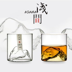 小众观山茶杯-浅间山杯 江户硝子富士山杯耐热玻璃日式茶道艺术杯