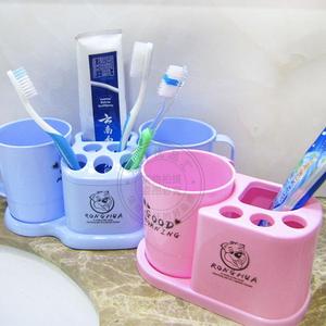 包邮创意浴室卫生间双杯洗漱架情侣放牙刷牙膏洗漱杯子牙具座单杯