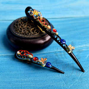 菡萏花开如懿甄嬛传烧蓝清朝护甲指甲套指套皇后贵妃影楼娘娘宫廷