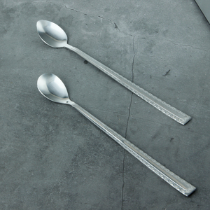 花边调料勺 不锈钢长柄勺子调味小勺子商用厨房料勺尖形圆头金属