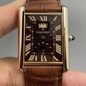 【二手名表】卡地亚坦克系列,30*38mm表径18k玫瑰金 动显和日期