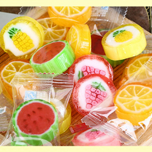 锦大彩色心情水果切片糖水果味约120颗袋装500g结婚喜糖休闲零食