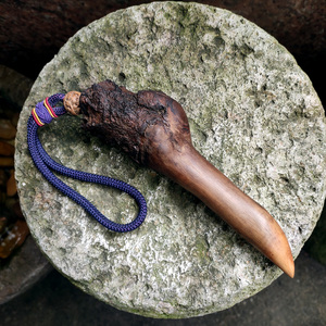 钉龙锥子老桃木摆件手把民间收来的道家上品个性项坠挂件携带平安