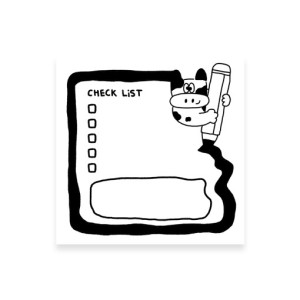 现货 韩国marmurday黑白简洁便签牛奶纹清单备忘录 ins热销便签