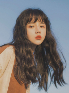 韩国网红空气刘海玉米烫泡面假发女长卷发自然全头套式中长卷梨花