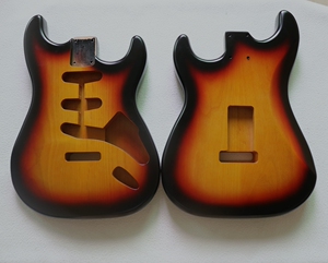 st桤木双拼琴体电吉他配件单单单半成品赤杨木diy琴身日落色哑光