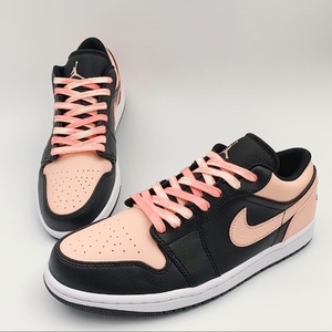 适配airjordan 1 low"crimson tint"黑粉脚趾脏粉色扎染aj1鞋带