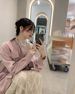 卢洁云「提升时髦感的叠穿法」灯芯绒百搭衬衫女2020冬季新款