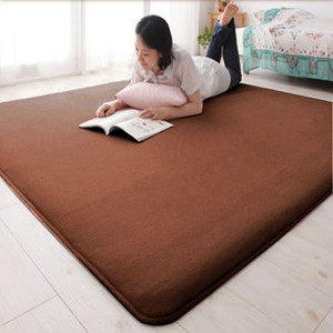 珊瑚绒长方形满铺地毯加厚卧室客厅茶几可机洗现代简约防滑爬行垫