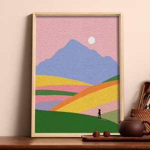 纸浆画手工diy材料包心有远山中国风风景简约半成品全套工具套装