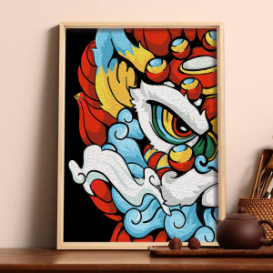 纸浆画手工diy材料包醒狮国潮中国风新年定制半成品全套工具套装