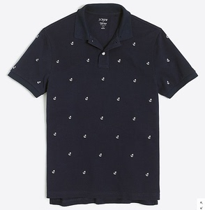 crew男春夏纯棉修身刺绣船锚短袖t恤翻领polo衫jcrew