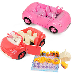 小猪敞篷仿真野餐车宝宝过家家娃娃餐车儿童玩具生日礼物