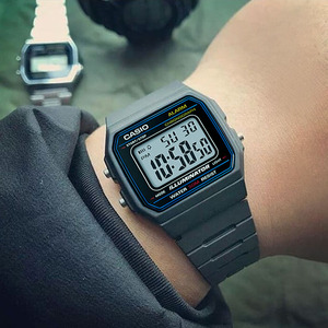 卡西欧男表经典学生休闲数字小方块防水手表w-217h-1a/9a/f-105w