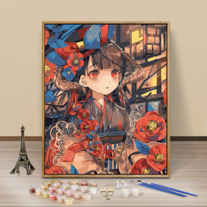 diy数字油画客厅挂画人物肖像女孩装饰画丙烯颜料双十一新款40*50