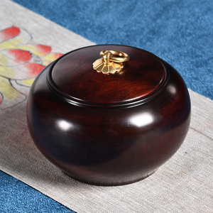 红木小叶紫檀茶叶罐实木茶罐中式茶盒家用木质收纳盒散装茶储蓄罐