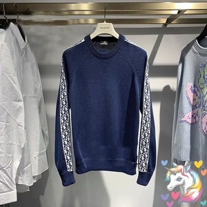 dior/迪奥 22新款 经典侧老花满字母logo印花 羊毛针织衫男毛衣女