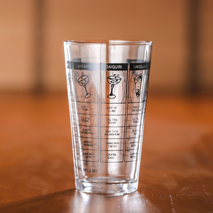 含配方刻度波士顿对口玻璃厅杯含刻度量杯调酒混合杯Mixing Glass