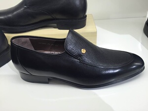 s.t.dupont都彭皮鞋正装男鞋黑色皮底鲨鱼皮包邮套脚