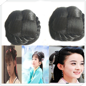古装假发发包丫鬟宫女造型古风cos假发丸子头儿童假发女花苞演出
