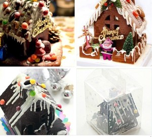 diy手工巧克力圣誕屋姜餅屋巧克力模具 圣誕節小房子塑料模型包郵