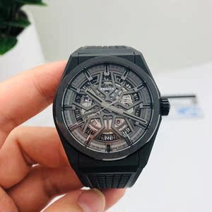 二手正品zenith真力时defy系列49.9000黑色陶瓷镂空自动机械男表