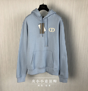 dior/迪奥 秋冬男女同款连帽卫衣胸前刺绣cd字母logo套头长袖上衣