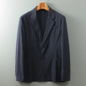 罕品单层男士修身西服时尚薄款微弹休闲外套春秋英伦涤纶男款西装