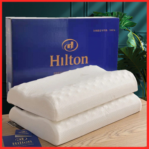 厂家直销希尔顿乳胶枕头团购天然橡胶记忆枕芯护颈椎枕会销礼品